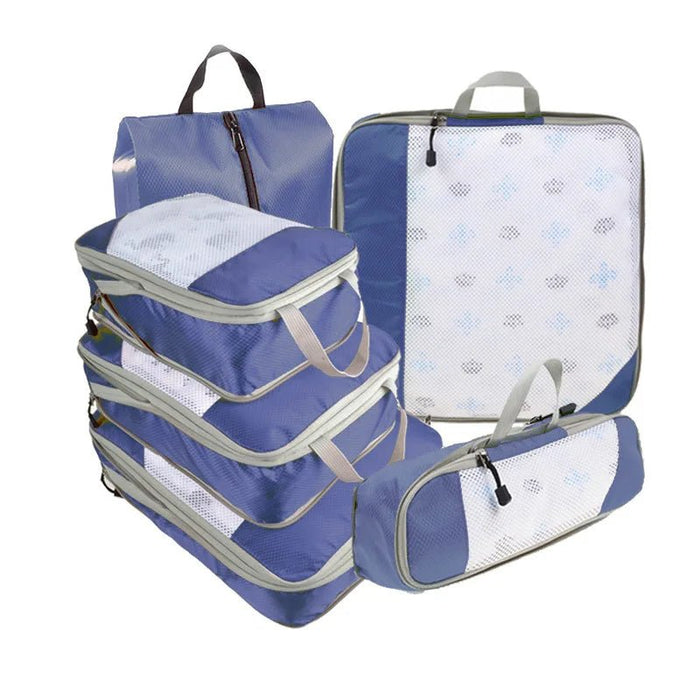 Reisset compressie organizers 6 - delig – lichtgewicht – met schoenentas - Bivakshop