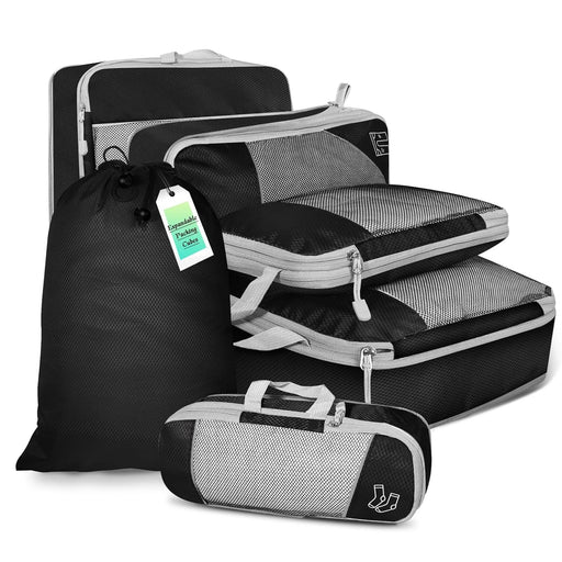 Reisset compressie organizers 6 - delig – lichtgewicht – met schoenentas - Bivakshop