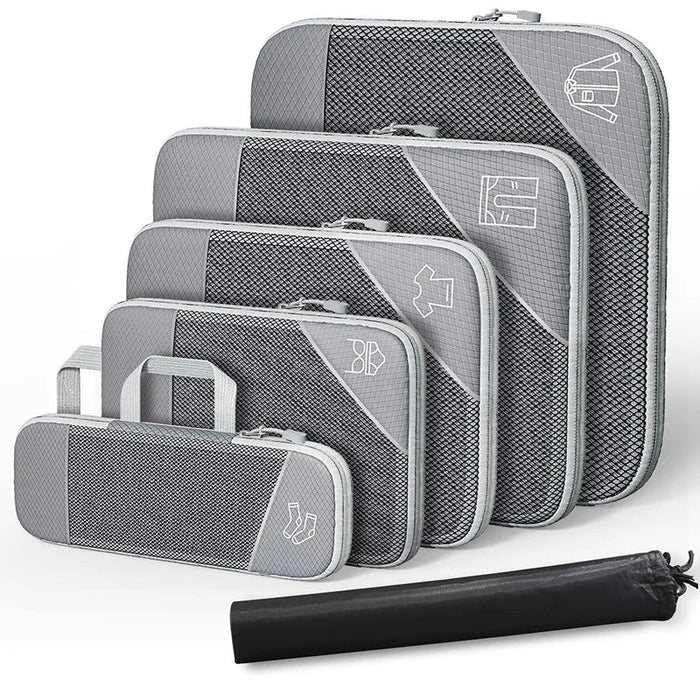Reisset compressie organizers 6 - delig – lichtgewicht – met schoenentas - Bivakshop