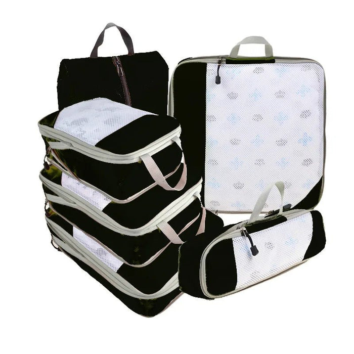Reisset compressie organizers 6 - delig – lichtgewicht – met schoenentas - Bivakshop