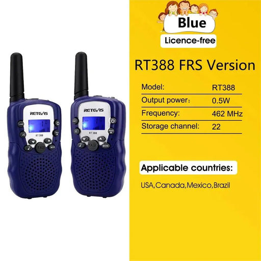 Retevis rt388 walkie talkie - Voor kinderen - Set van 2 stuks - Bivakshop