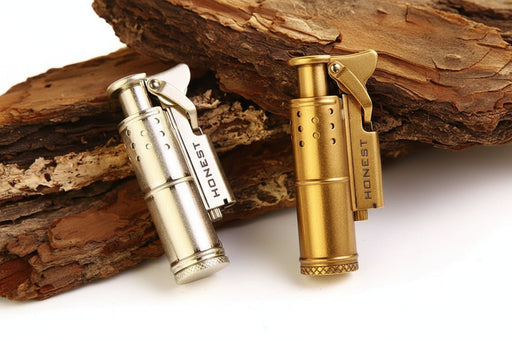 Retro Messing Kerosine Aansteker – Winddicht Slijpwielmechanisme – Klassieke Vintage Gadget - Bivakshop