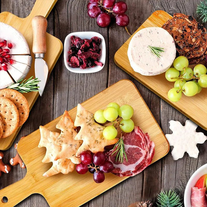 Robuuste Bamboe Snijplank met Handvat – Grote Houten Serveerplank voor Pizza, Groenten & Vlees - Bivakshop