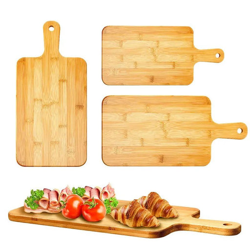 Robuuste Bamboe Snijplank met Handvat – Grote Houten Serveerplank voor Pizza, Groenten & Vlees - Bivakshop