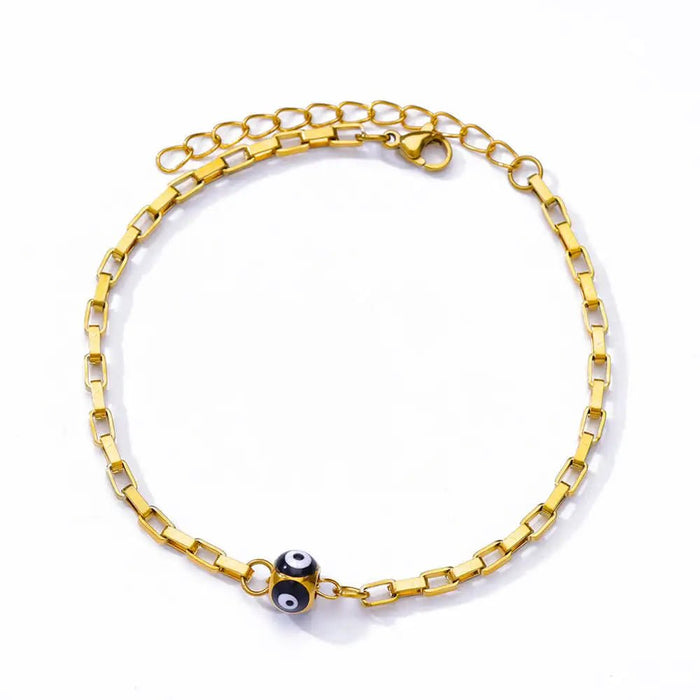 Roestvrijstalen evil eye armband - Dames emaille ketting - Zomer strandvoet sieraad 2024 - Bivakshop