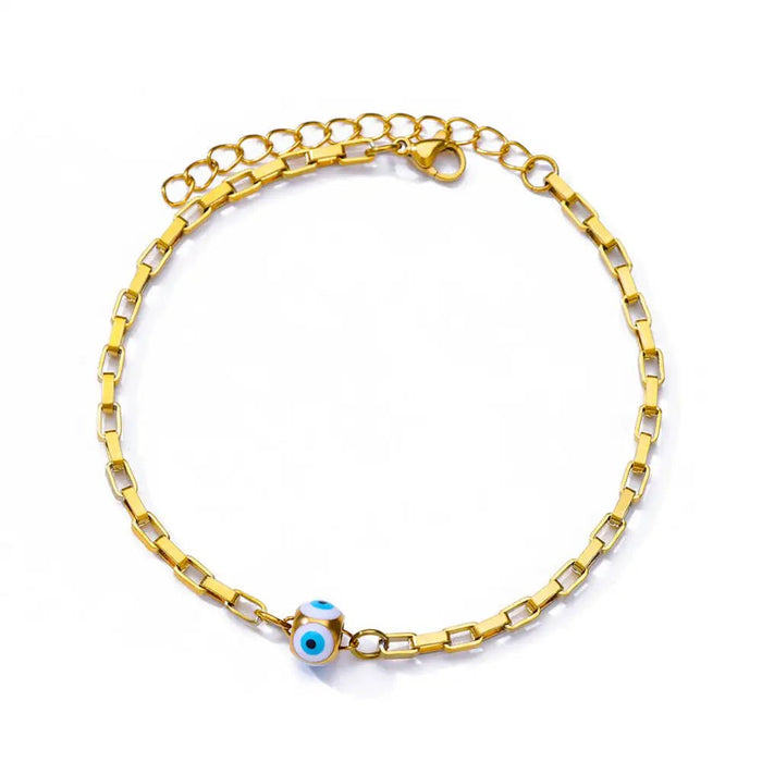 Roestvrijstalen evil eye armband - Dames emaille ketting - Zomer strandvoet sieraad 2024 - Bivakshop