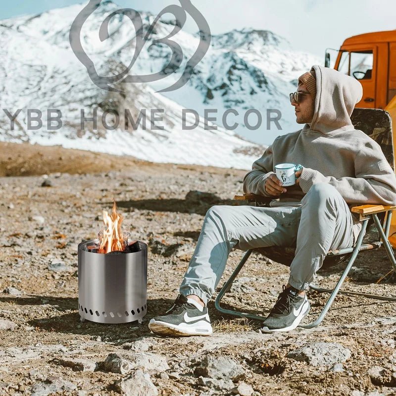 Roestvrijstalen Mini Houtkachel – Draagbare Campingkachel – Outdoor bonfire furnace 22cm - Bivakshop