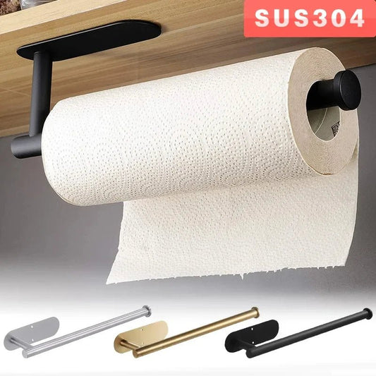 Roestvrijstalen toiletrolhouder - Zelfklevende wandmontage voor verlengde opslag en ruimtebesparing - Bivakshop