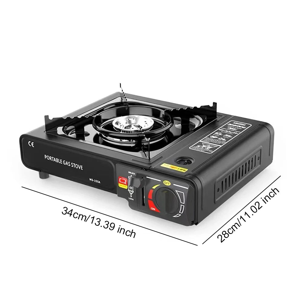 RVS backpacking gasbrander – draagbare campingkooktoestel met opbergkoffer - Bivakshop