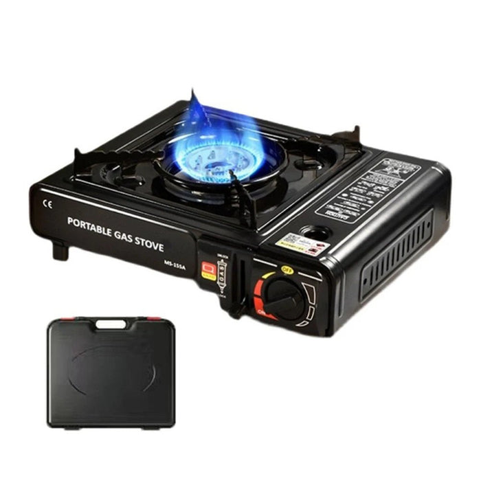 RVS backpacking gasbrander – draagbare campingkooktoestel met opbergkoffer - Bivakshop