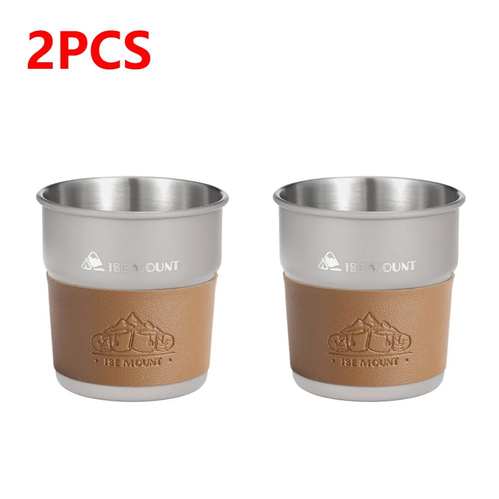 RVS campingbeker met deksel - 300ml stapelbare koffie- en theebeker voor outdoorgebruik - Bivakshop