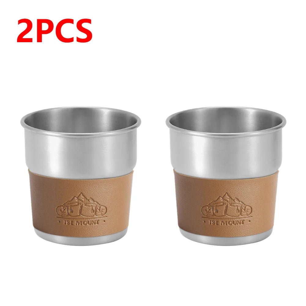 RVS campingbeker met deksel - 300ml stapelbare koffie- en theebeker voor outdoorgebruik - Bivakshop