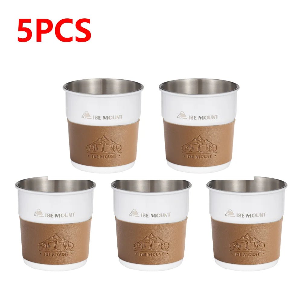 RVS campingbeker met deksel - 300ml stapelbare koffie- en theebeker voor outdoorgebruik - Bivakshop