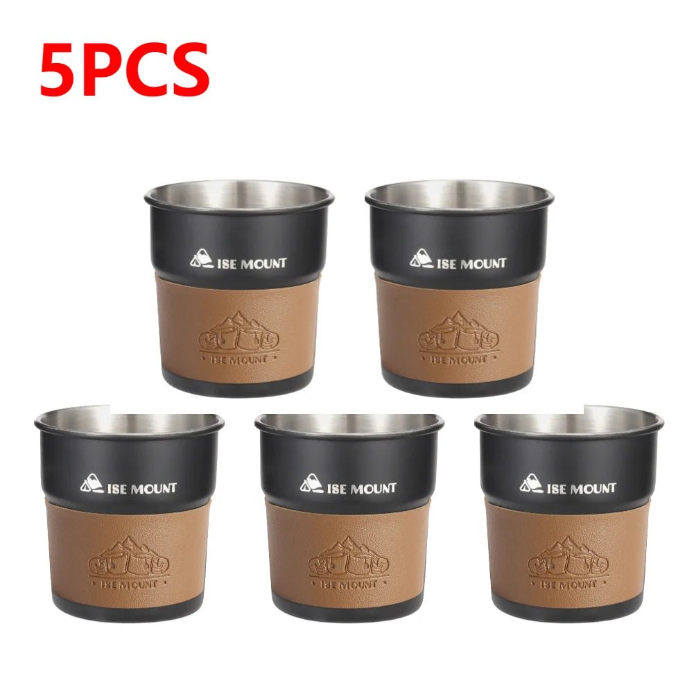 RVS campingbeker met deksel - 300ml stapelbare koffie- en theebeker voor outdoorgebruik - Bivakshop