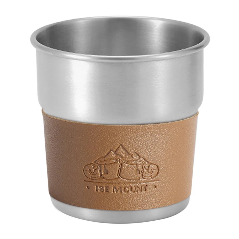 RVS campingbeker met deksel - 300ml stapelbare koffie- en theebeker voor outdoorgebruik - Bivakshop