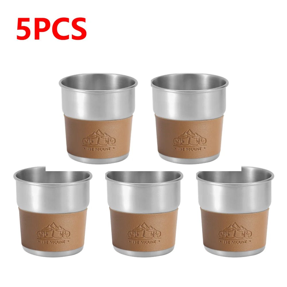 RVS campingbeker met deksel - 300ml stapelbare koffie- en theebeker voor outdoorgebruik - Bivakshop