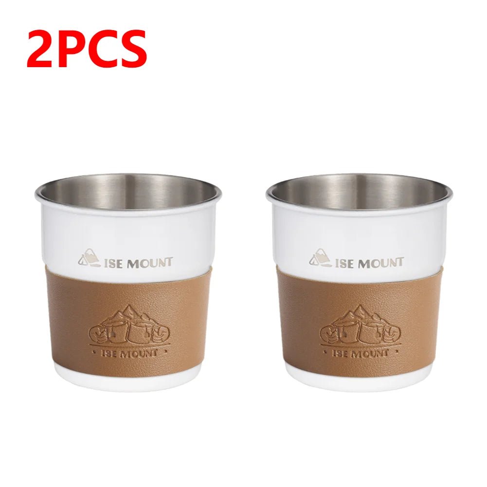 RVS campingbeker met deksel - 300ml stapelbare koffie- en theebeker voor outdoorgebruik - Bivakshop