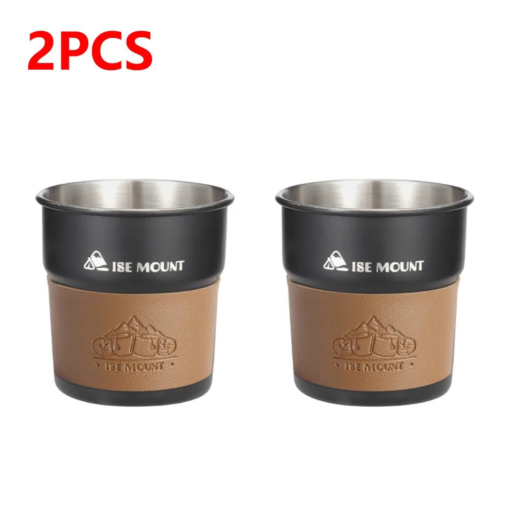 RVS campingbeker met deksel - 300ml stapelbare koffie- en theebeker voor outdoorgebruik - Bivakshop
