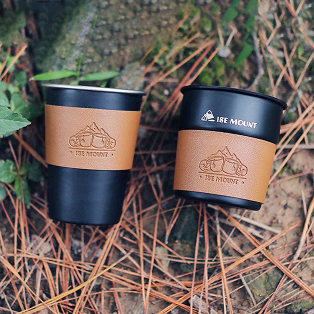 RVS campingbeker met deksel - 300ml stapelbare koffie- en theebeker voor outdoorgebruik - Bivakshop