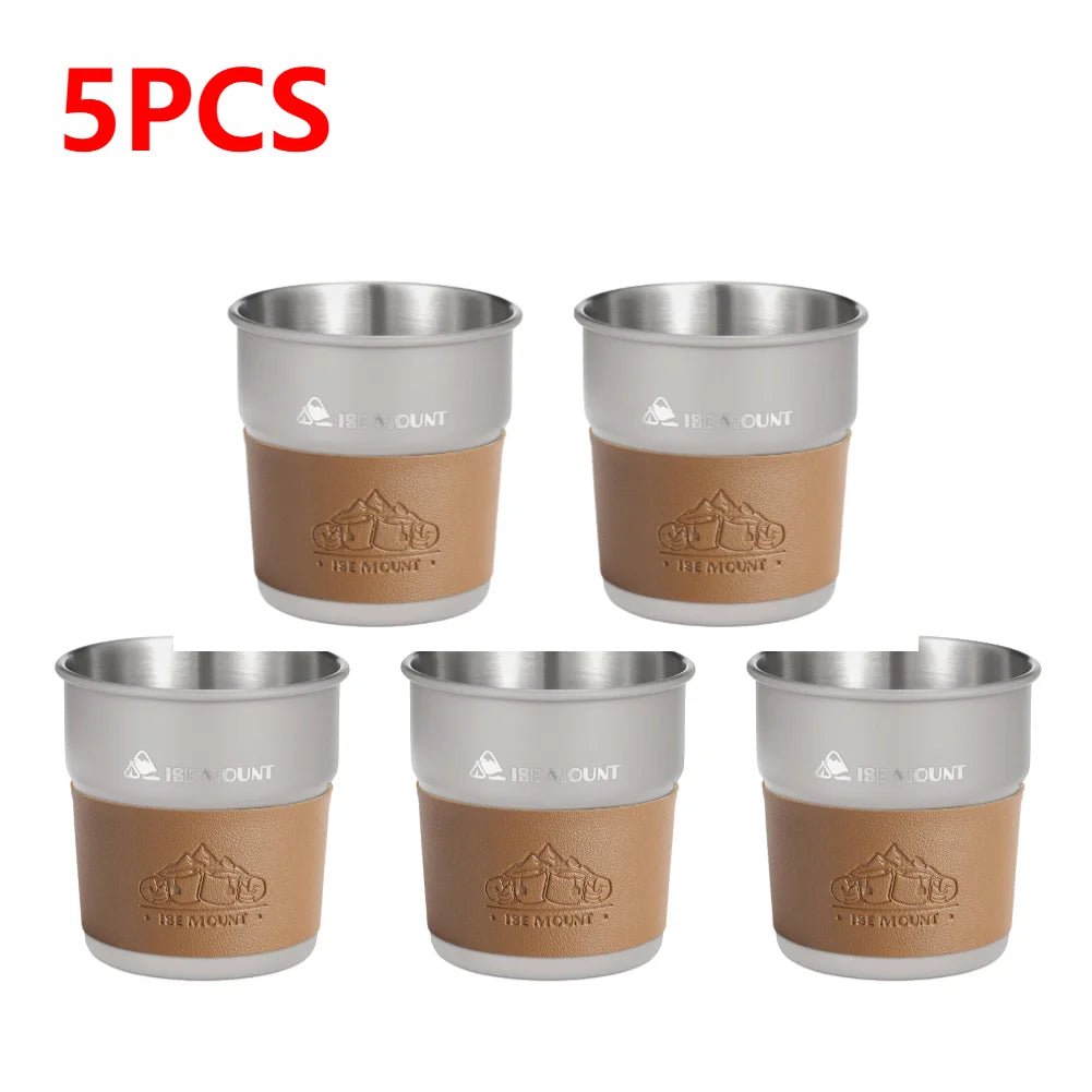 RVS campingbeker met deksel - 300ml stapelbare koffie- en theebeker voor outdoorgebruik - Bivakshop