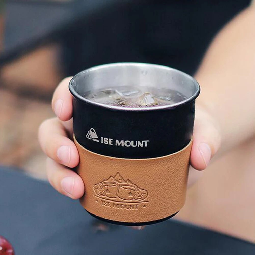 RVS campingbeker met deksel - 300ml stapelbare koffie- en theebeker voor outdoorgebruik - Bivakshop