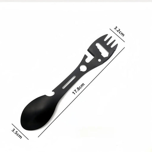 RVS Multi - tool Spork – Draagbare Bestekset met Fles - en Blikopener - Bivakshop