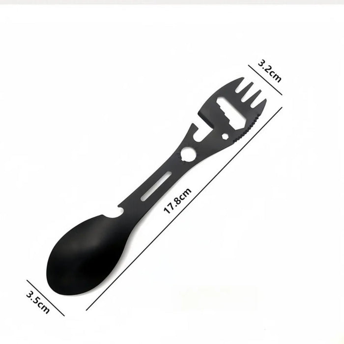 RVS Multi - tool Spork – Draagbare Bestekset met Fles - en Blikopener - Bivakshop
