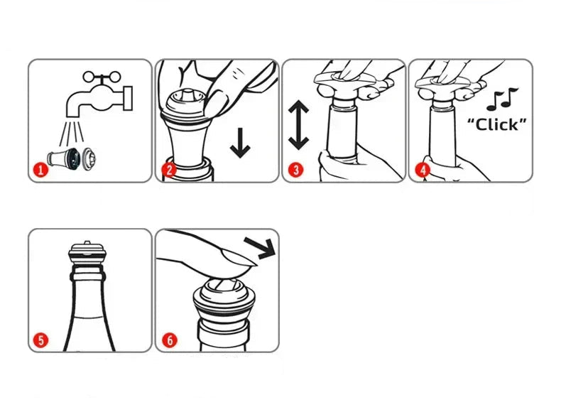RVS Wijnstopper met Vacuümpomp – Universeel (Wijn & Champagne) - Bivakshop