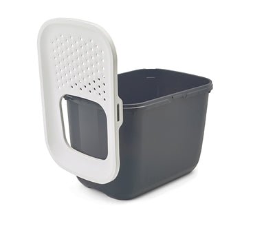 Savic - Kattenbak Hop In Antraciet / Wit - 58,5x39x39,5 cm - Top Entry - Bivakshop