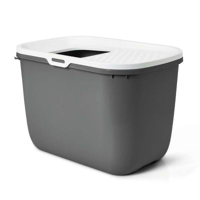 Savic - Kattenbak Hop In Antraciet / Wit - 58,5x39x39,5 cm - Top Entry - Bivakshop