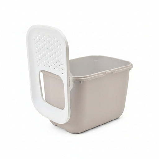 Savic - Kattenbak Hop In Wit/Mokka - 58,5x39x39,5 cm - Top Entry - Bivakshop