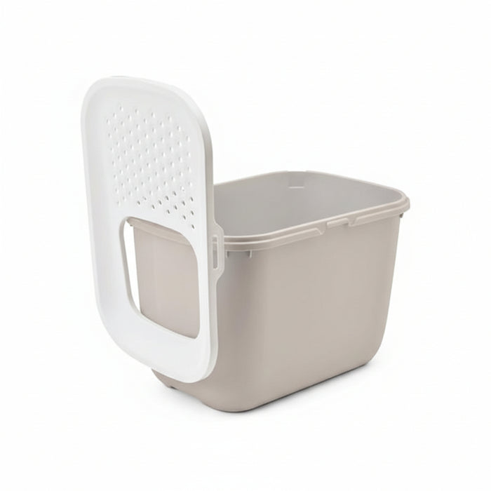 Savic - Kattenbak Hop In Wit/Mokka - 58,5x39x39,5 cm - Top Entry - Bivakshop