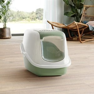 Savic - Kattenbak Nestor Botanical Groen - 56x39x38,5 cm - Makkelijk Reinigbaar - Bivakshop