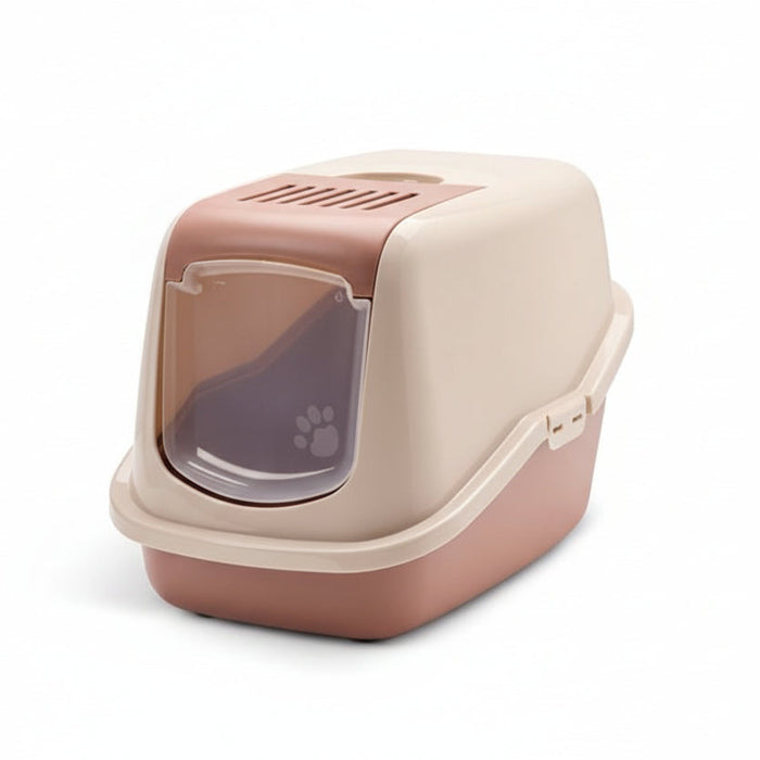 Savic - Kattenbak Nestor Champagne Roze/Terracotta - 56x39x38,5 cm - Makkelijk Reinigbaar - Bivakshop