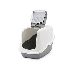 Savic - Kattenbak Nestor Grijs/Wit - 56x39x38,5 cm - Makkelijk Reinigbaar - Bivakshop