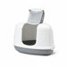 Savic - Nestor Corner Driehoekige Kattenbak Grijs/Wit - 58,5x45,5x40 cm - Makkelijk Reinigbaar - Bivakshop