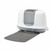 Savic - Nestor Corner Driehoekige Kattenbak Grijs/Wit - 58,5x45,5x40 cm - Makkelijk Reinigbaar - Bivakshop