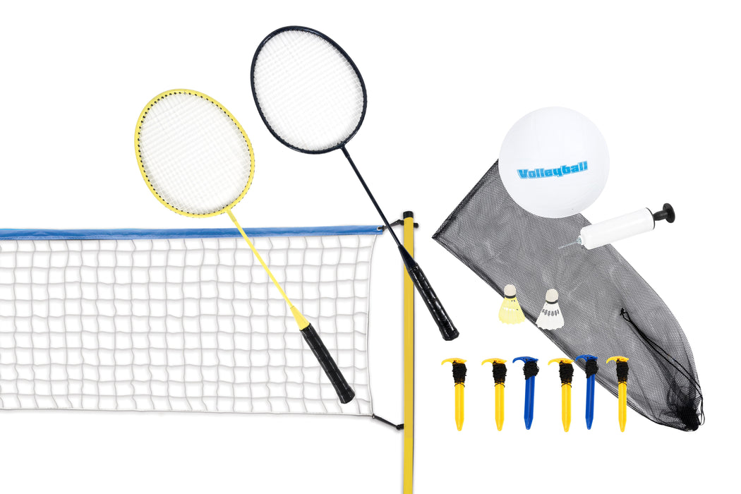 Scatch - Volleybal & Badminton Set – 2 - in - 1 Sportset – Compleet met Net, Rackets en Ballen - Bivakshop