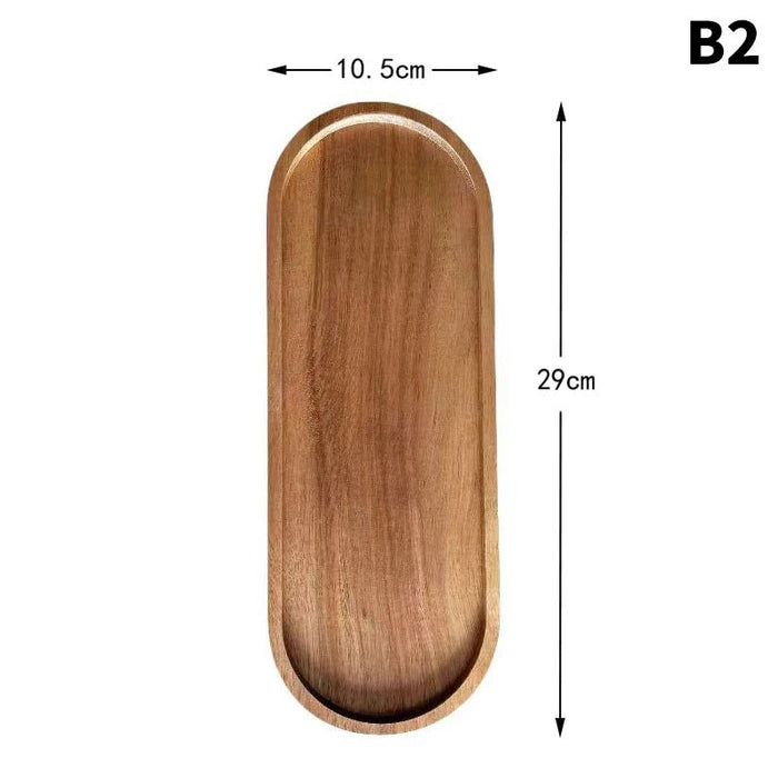 Servies Massief Houten Ronde Dessertbord Japanse Stijl Houten Dienblad Snackbord Gedroogd Fruitbord Houten Bord - Bivakshop