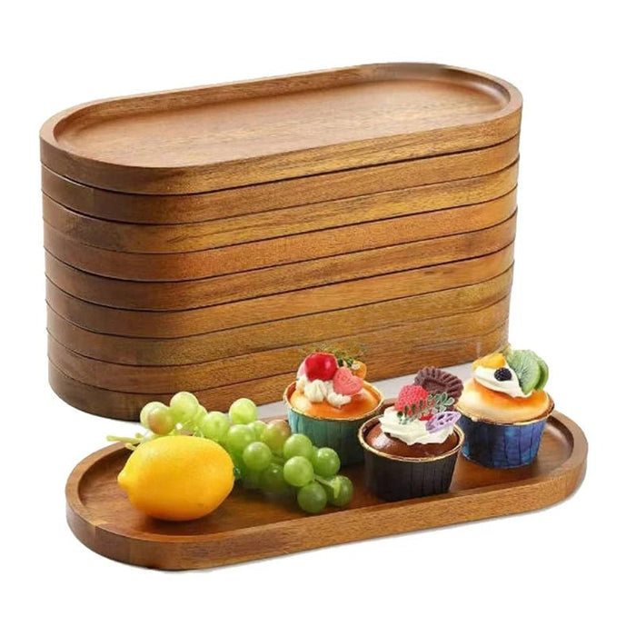 Servies Massief Houten Ronde Dessertbord Japanse Stijl Houten Dienblad Snackbord Gedroogd Fruitbord Houten Bord - Bivakshop