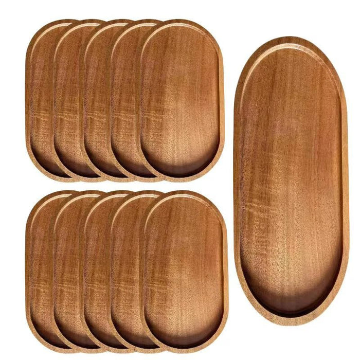 Servies Massief Houten Ronde Dessertbord Japanse Stijl Houten Dienblad Snackbord Gedroogd Fruitbord Houten Bord - Bivakshop