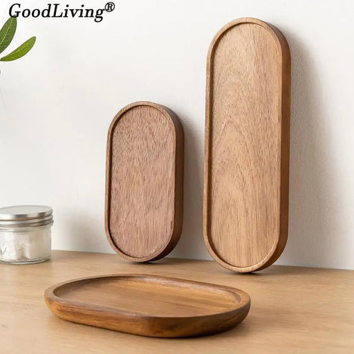 Servies Massief Houten Ronde Dessertbord Japanse Stijl Houten Dienblad Snackbord Gedroogd Fruitbord Houten Bord - Bivakshop