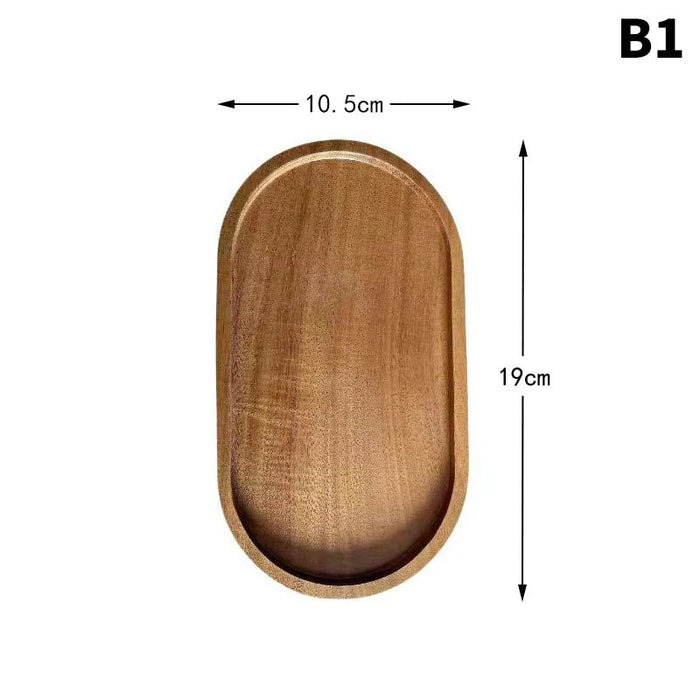 Servies Massief Houten Ronde Dessertbord Japanse Stijl Houten Dienblad Snackbord Gedroogd Fruitbord Houten Bord - Bivakshop