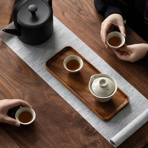 Servies Massief Houten Ronde Dessertbord Japanse Stijl Houten Dienblad Snackbord Gedroogd Fruitbord Houten Bord - Bivakshop