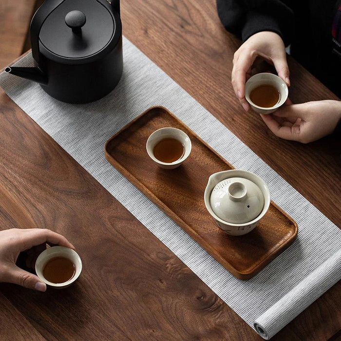 Servies Massief Houten Ronde Dessertbord Japanse Stijl Houten Dienblad Snackbord Gedroogd Fruitbord Houten Bord - Bivakshop