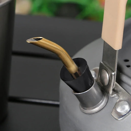 Siliconen en roestvrijstalen schenktuitverlenging – Universele tuitverlenging voor campingketels en theepotten - Bivakshop