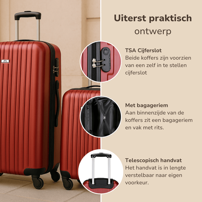 Slazenger - Kofferset 2 - delig – Hardcase – Rood - Bivakshop