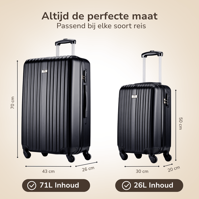 Slazenger - Kofferset 2 - delig – Hardcase – Zwart - Bivakshop