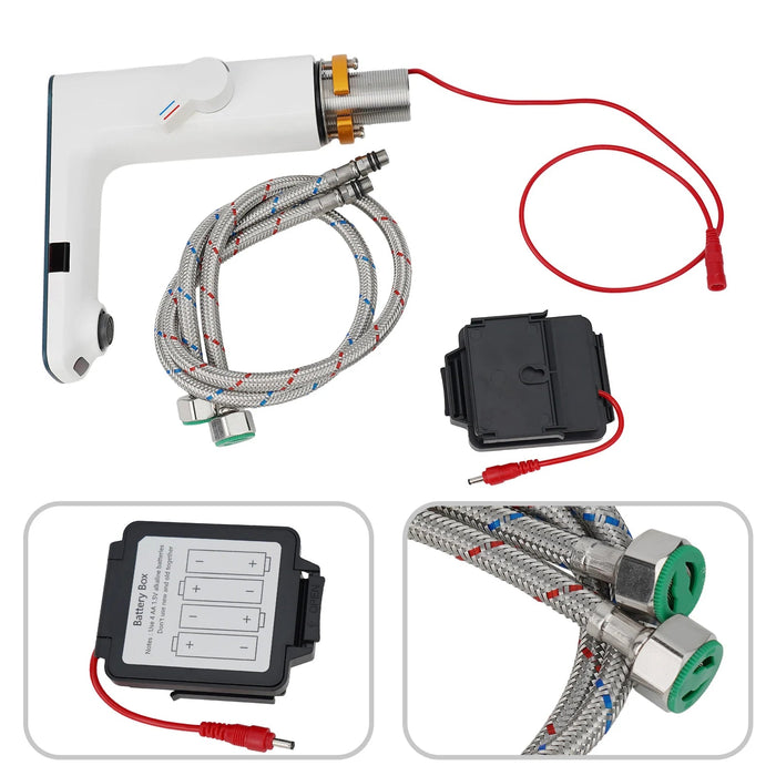 Slimme sensor wastafelkraan - Digitaal display - Warm en koud water - Dek gemonteerd - Bivakshop