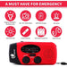 Solar hand crank LED zaklamp met AM/FM radio en 2000mAh powerbank - Bivakshop